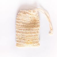 Sac à savon en coton naturel biodégradable réutilisable avec logo personnalisé, en forme de loofah, avec cordon de serrage, recyclé, minimaliste, beige