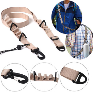 Outdoor Multi Function Shoulder Strap Lanyard For Camping Hiking Water Bottle Tool Storage Black Khaki Military Green - Product Image 5