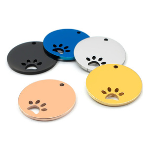 JinRuiXiang Bling Paw Glitter Dog Tags Engraved Personalized Disc Pet Cat Id Name Collar Tag