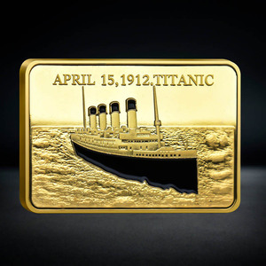 All'ingrosso 1912 il viaggio titanico nave commemorativa lingotti tragedia dei lingotti titanici placcato oro - Product Image 4