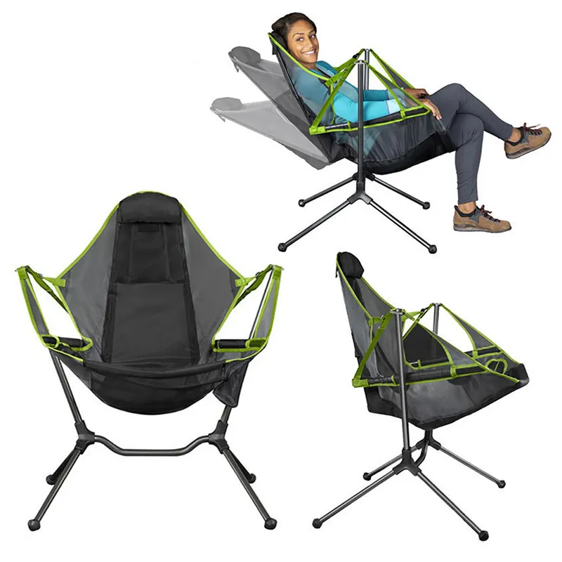 Estate a dondolo reclinabile compatto hammock di campeggio di pesca sedia altalena pieghevole reclinabile gravità zero sedia