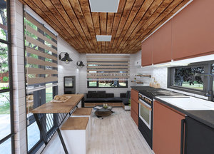 Maison mobile de <span class=keywords><strong>luxe</strong></span> pour roulottes, <span class=keywords><strong>voyage</strong></span> en plein air portable, camping, petite maison avec terrasse, maisons préfabriquées entièrement meublées, maisons de villégiature - Product Image 3