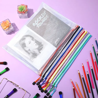 Bolsa de archivos con cremallera de malla A4, bolsa de documentos transparente impermeable para la escuela, suministros de oficina, organizador, papelería para estudiantes, almacenamiento de recibos