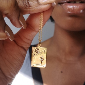 Hot Selling Products Gold Plated Cz Zircon Photo Frame Necklace Women - Product Image 5