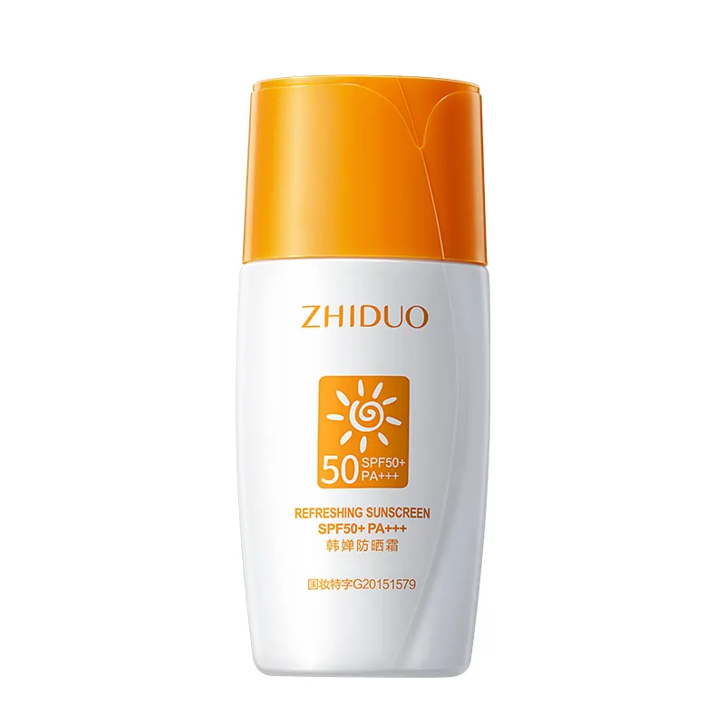 ZHIDUO Oem कस्टम आउटडोर Spf50 + Sunblock Whitening सनस्क्रीन लोशन क्रीम चेहरा और amp के लिए