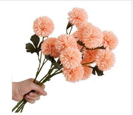 Bola artificial chrysantemum fabricantes, 3 cabeças de ping-pong chrysantemum flor de casamento