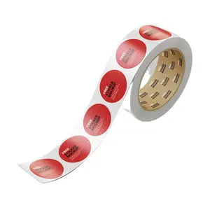 Etiqueta Adhesiva redonda impermeable de vinilo para embalaje, pegatina de impresión de ustomización