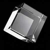 Bloc de verre K9 vierge en forme de cube de cristal gravé au laser UV Xtool, 5x5x5 cm, vente en gros