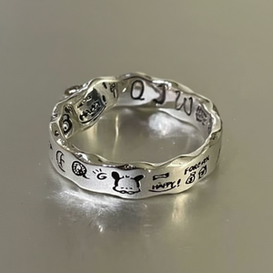 Vendita calda Trending Boho moda Statement anelli oro rosa placcato titanio con stella della luna drago intarsio per ragazze - Product Image 2