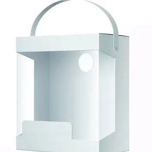 定制PDQ纸白色包装展示盒，带PVC透明窗口