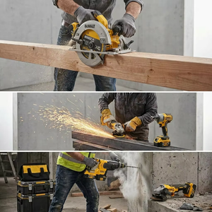<span class=keywords><strong>Kit</strong></span> combinado de herramientas inalámbricas de litio para taller DIY: taladro, <span class=keywords><strong>lijadora</strong></span>, sierra de calar y amoladora. Juego de herramientas eléctricas inalámbricas multiusos. - Product Image 4