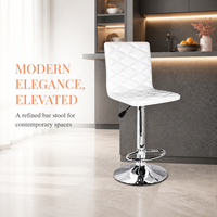 Offre Spéciale moderne Îlot de cuisine Pivotant réglable Tabouret de bar en cuir blanc à hauteur de comptoir avec dossier