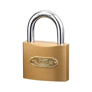 Middle Duty Iron Padlock High Quality Safety Lock Middle Duty 70MM Brass Painted Iron Padlock