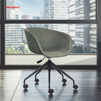 Chaise de bureau moderne nordique en tissu avec dossier, siège réglable en hauteur par vérin, base pivotante 5 étoiles, confortable et idéale pour la détente