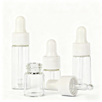 Flacon compte-gouttes cosmétique en verre transparent de qualité supérieure pour huile essentielle, sérum de soin de la peau, avec bouchon doré, 10 ml, 15 ml, 30 ml