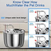 Distributeur d'eau pour animaux de compagnie en acier inoxydable, étanche, avec système de circulation et surveillance intelligente du niveau d'eau par induction