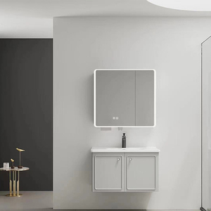 Hot-Selling Modern Plywood <strong>Bathroom</strong> Vanity <strong>Cabinet</strong> with <strong>Thin</strong> Counter Top for Hotel - Product Image 1