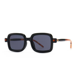 Nouvelles Lunettes de Soleil Carrées à Monture Épaisse pour Hommes, Protection UV400, Verres PC à Monture Complète, Cadre Noir C3, Imprimé Léopard, Collection Printemps 2022, Origine Taizhou - Product Image 4