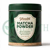 Compléments alimentaires à base de plantes, Marque privée, Boîtes en fer blanc, Sachets de thé en vrac, Boîtes et sacs, Matcha cérémonial de qualité supérieure, Poudre de Matcha 50g 100g