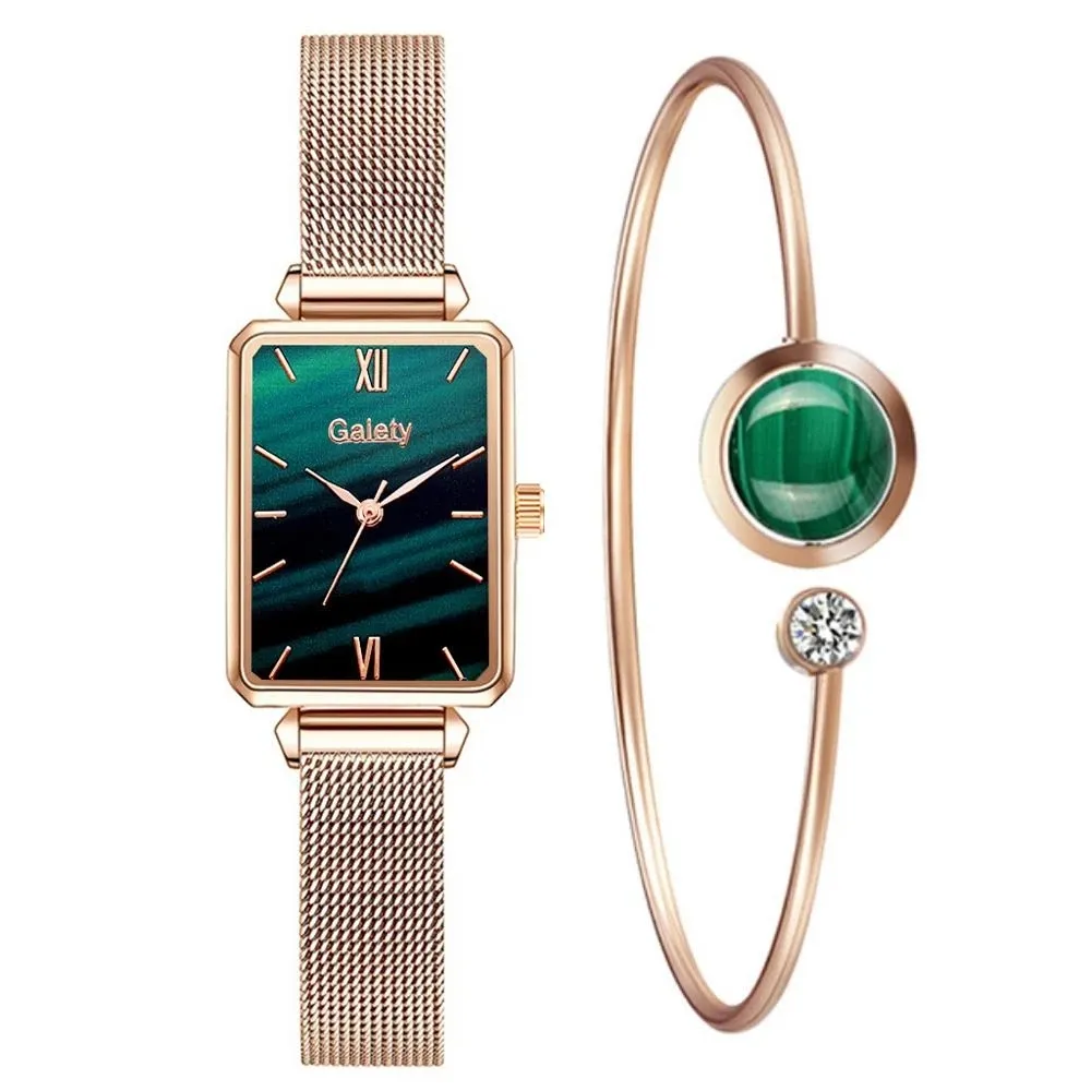 Gaiety 9452 beautiful green female quartz watch low price Mesh band waterproofing Ultra thin Simple Leisure wrist watch