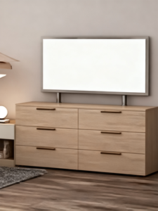 Ensemble de chambre à coucher en bois en vente chaude, ensemble de chambre à coucher moderne minimaliste avec lit, placard, table de chevet et commode - Product Image 6