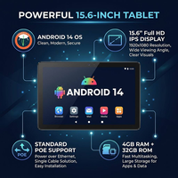 Tablette de réunion murale OEM personnalisée 15,6 pouces Android 14 Octa Core avec barre lumineuse LED pour entreprise et bureau