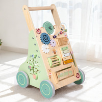 Carrito de Madera para Niños, Carrito Multifuncional para Empujar