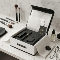 Ensemble de pinceaux et d'outils de maquillage de luxe sur mesure, boîte rigide pliable à fermeture magnétique avec insert personnalisé