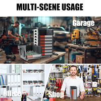 Boîte à Outils Empilable en Plastique Grise, 24 Pièces, 5x4x3 Pouces, Organisateur de Rangement pour Garage et Fournitures