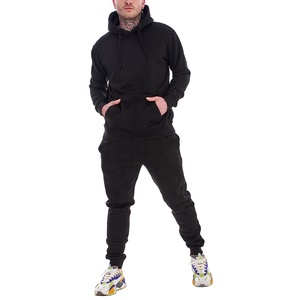 Men's Solid Black Muscle Gym Fit Tracksuit - Product Image 1