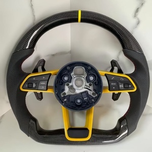 Volant en fibre de carbone jaune en promotion pour <span class=keywords><strong>Audi</strong></span> A3 A4 A5 A6 A7 A8 R8 A4 B8 C7 B6 RS6 RS3 8V <span class=keywords><strong>SQ8</strong></span> SQ5 Q3 Series - Product Image 6