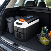 Mini-réfrigérateur portable électronique 12V 24V pour voiture, camping et voyage, avec affichage numérique pour boissons et aliments