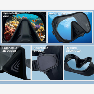 Maschera <span class=keywords><strong>da</strong></span> <span class=keywords><strong>Nuoto</strong></span> con Lenti Grandi e Ampia Visuale, in Vetro Temperato e Silicone, Regolabile, con Rivestimento Nano Anti-Appannamento, per Snorkeling e Immersioni <span class=keywords><strong>Libere</strong></span> - Product Image 6