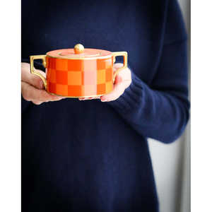 Ginori Luna-Shaped Dessert <b>Plate</b> and Coral Decoration Elegant <b>Tea</b> Set for Two - Product Image 3
