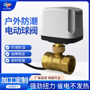 Vanne à boisseau sphérique filetée en laiton à deux voies DN25 PN16, vanne d'eau électrique 220V normalement fermée, étanche à l'humidité pour extérieur - Product Image 3