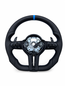 Volant en cuir avec garniture en fibre de carbone, volant de course, logo personnalisé, accessoires automobiles pour <span class=keywords><strong>BMW</strong></span> Série 3 <span class=keywords><strong>E90</strong></span> F30 F10 F20 F15 - Product Image 1