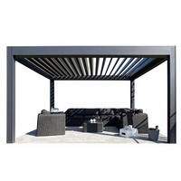 Pergola Bioclimatique Motorisée 4x3 Étanche, en Aluminium, avec Toit à Lames Orientables, pour Jardin et Extérieur