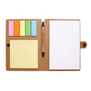 Cuaderno Promocional de Papel Kraft con Espiral, Bloc de Notas Autoadhesivas, Bloc de Notas de Papel Kraft, Bolígrafo, Artículos de Papelería de Escritorio, Serigrafía - Product Image 3