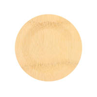 Lot de 25 assiettes alimentaires 100% écologiques en bambou jetables, assiettes rondes et carrées en bambou pour servir des apéritifs et des desserts
