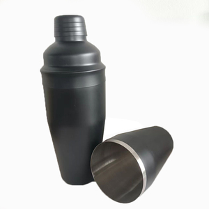 Accessoires de bar de vente chaude Kits de barman de <span class=keywords><strong>mixologie</strong></span> noire Kit de barman en acier inoxydable de 750ml logo personnalisé - Product Image 1