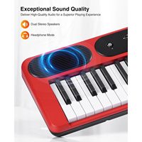 61-Key Electronic Keyboard Piano for Beginners LED-Lighted Adjustable Stand with Teaching Modes-Toy Musical Instrument