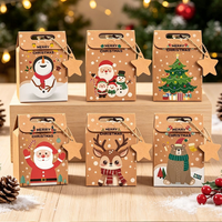 Boîtes à bonbons en carton pliables et recyclables avec motif jungle mignon, avec poignée, pour les cadeaux de fête de naissance ou d'anniversaire, emballage cadeau