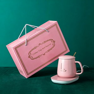 Juego de Regalo USB para Oficina y Hogar, Posavasos Eléctrico Inteligente con Calefacción, <span class=keywords><strong>Taza</strong></span> de Cerámica Termostática para Agua y Café - Product Image 3