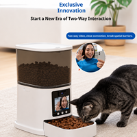 Distributeur automatique de nourriture pour animaux de compagnie intelligent 5L avec caméra rotative à 355 degrés, interaction bidirectionnelle, bouteille en acier inoxydable, charge automatique, pour chats