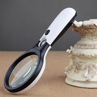 Mini Portable 3-45X Handheld Reading Visual Magnifier with 3 LED Light