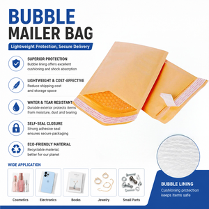 Sobres de Burbuja Kraft Ecológicos e Impermeables, Bolsas de Embalaje Acolchadas Amarillas con Autosellado para Envíos - Product Image 1