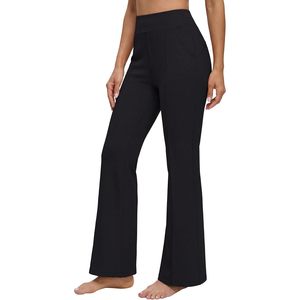 Pantalon de yoga pour femme FOXA, taille haute, évasé, noir, avec poches, extensible dans quatre directions, pantalon de travail décontracté - Product Image 1