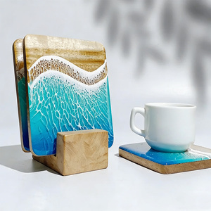 Sous-verre en résine motif vague marine, fait main, pour décoration de cuisine, vente en gros, personnalisable, promotionnel - Product Image 4