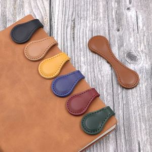 Magnetic PU Leather <b>Bookmark</b> Colorful Magnet Book Marks Retro Magnet Page Markers Clips - Product Image 1