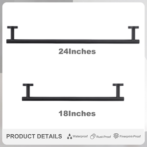 6 cái phụ kiện phòng tắm Set đen 24 inch thanh khăn, vòng khăn, Robe Hooks treo tường phòng tắm phần cứng Set - Product Image 4